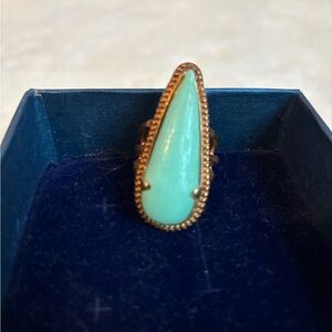 Elegant Teardrop Turquoise Ring